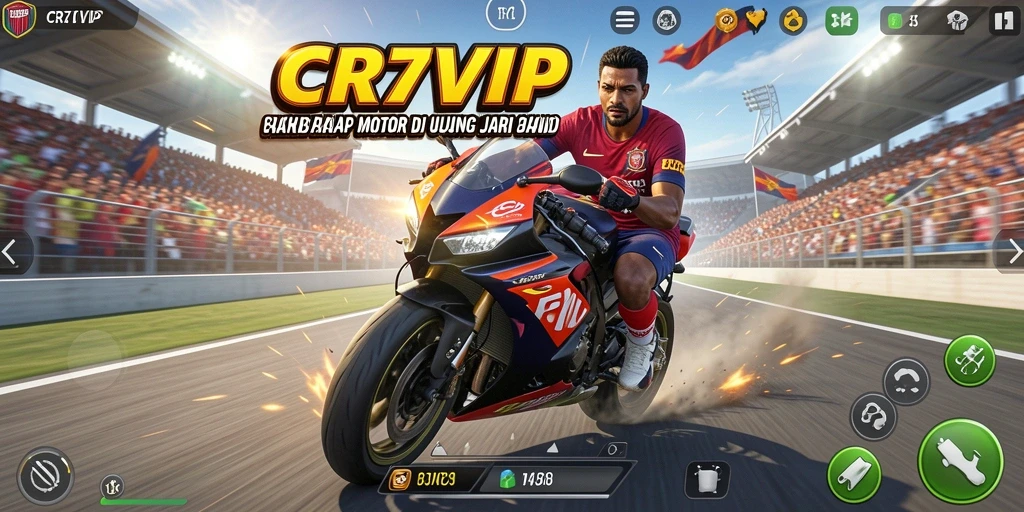 Tampilan gameplay seru dari balapan motor di CR7VIP