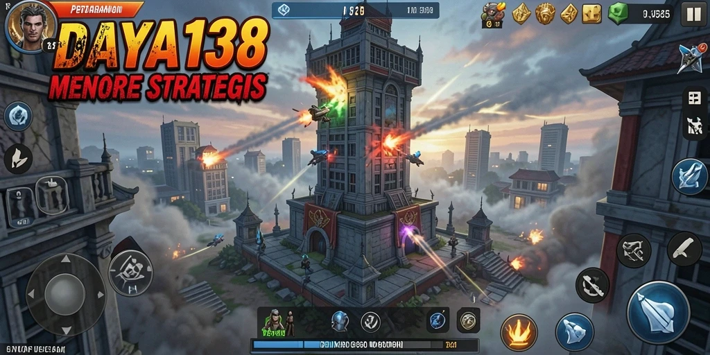 Tampilan gameplay menegangkan dalam DAYA138 Tower Defense.