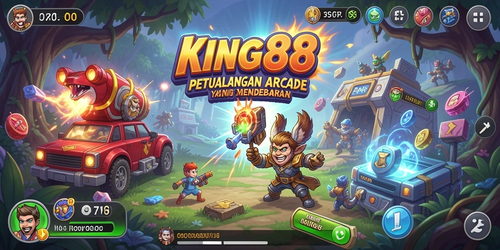 Screenshot gameplay KING88 yang menunjukkan aksi seru dalam perjalanan Arcade.