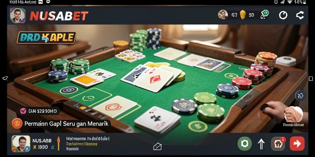 Tampilan menarik dari gameplay Gaple yang menyenangkan.