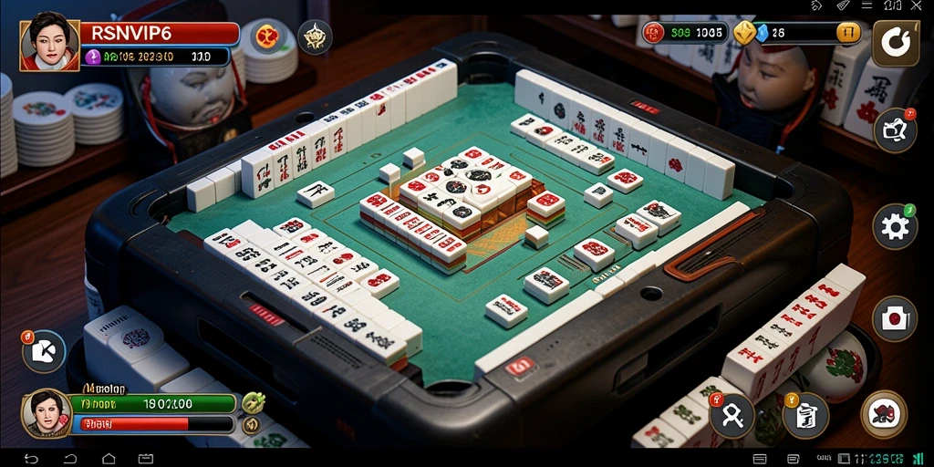 Screenshot RSNVIP6 menampilkan gameplay Mahjong yang menarik.